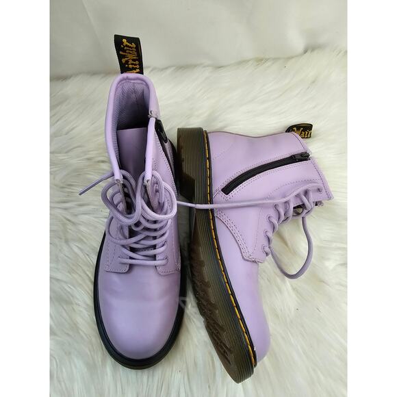 Dr. Martens Girls Zavalaj Combat  Shoes Boots, Ankle Purple size 4 - Picture 1 of 7